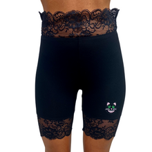 Load image into Gallery viewer, Black Lace Bike Shorts